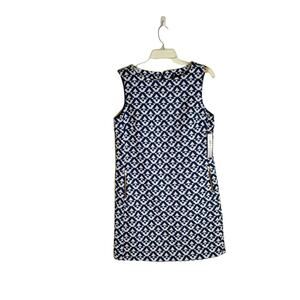 TAHARI Arthur S. Levine, Navy/white Sleeveless geometric print dress. Women's 8